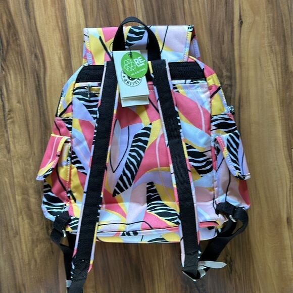 NEW Kipling Abstract Leave City Pack Backpack